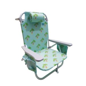 Folding+Beach+Chair+with+detachable+cooler+and+cup+holder+-Palm+Tree