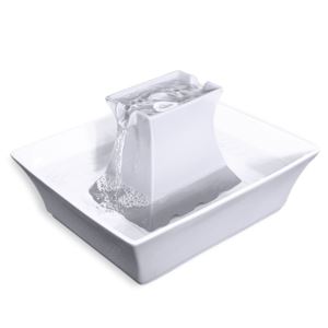 Drinkwell+Ceramic+Pagoda+Pet+Fountain+White
