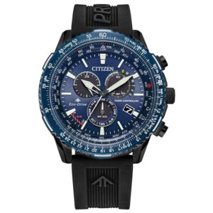 Men%27s+Promaster+Air+A-T+Eco-Driver+Black+Polyurethane+Strap+Watch+Blue+Dial
