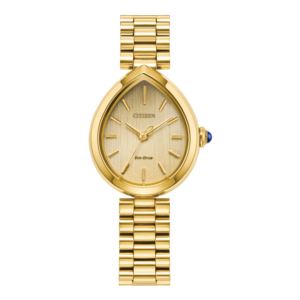 Ladies+Citizen+L+Rainell+EcoDrive+GoldTone+SS+Teardop+Watch+Gold+Dial