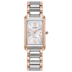 Ladies+Citizen+L+Bianca+EcoDrive+TwoTone+SS+Rectangle+Watch+MOP+Dial