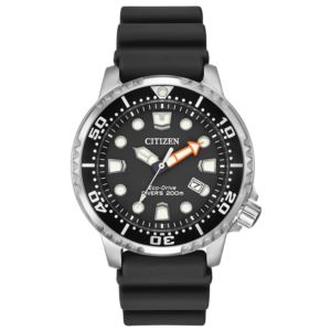 Mens+Promaster+Dive+EcoDrive+Black+Polyurethane+Strap+Watch+Black+Dial