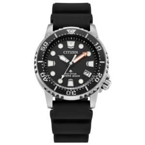 Ladies+Promaster+Dive+EcoDrive+Black+Polyurethane+Strap+Watch+Black+Dial