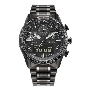 Mens+Promaster+Skyhawk+U+Chronograph+BlackTone+SS+Watch+Black+Dial