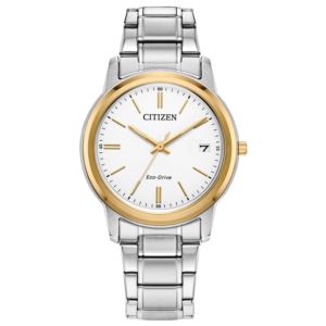Ladies+Corporate+Exclusive+Twotone+Bracelet+w+White+Dial