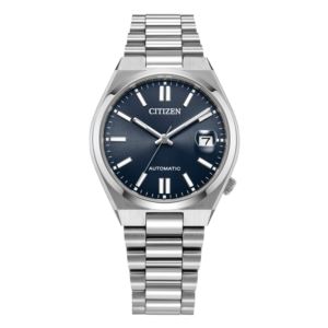 Unisex+Tsuyosa+Automatic+EcoDrive+SilverTone+SS+Watch+Dark+Blue+Dial