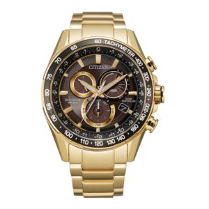 Men%27s+PCAT+Atomic+Eco-Drive+Gold-Tone+Stainless+Steel+Watch+Black+Dial