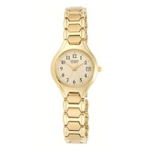 Ladies+Quartz+GoldTone+Stainless+Steel+Watch+Champagne+Dial