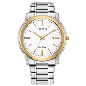 Mens+Corporate+Exclusive+Twotone+Bracelet+w+White+Dial