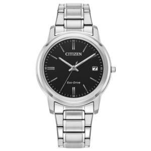 Ladies%27+Corporate+Exclusive+Eco-Drive+Silver+Stainless+Steel+Watch+Black+Dial