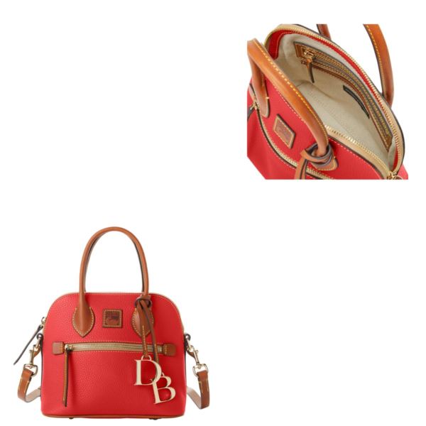 pebble grain small domed satchel