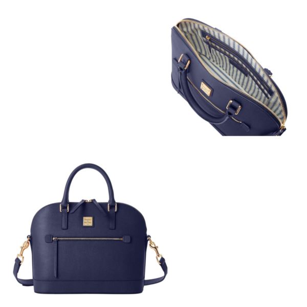 Saffiano Domed Zip Satchel