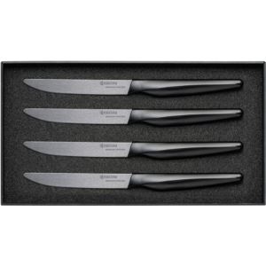 Kyocera+Steak+Knife+Set+Series+4-Piece+Ceramic+Steak+Knife+Set+-+Black+Handle+Black+Blade