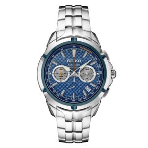 Men%27s+Coutura+Chronograph+Silver-Tone+Stainless+Steel+Watch+Blue+Dial