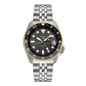 Men%27s+Seiko+5+Sports+SKX+GMT+U.S.+Special+Creation+Silver+Watch+Gray+Dial