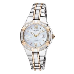 Ladies%27+Diamond+2-Tone+Stainless+Steel+Watch+Mother-of-Pearl+Dial