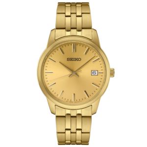 Mens+Essentials+Gold-Tone+Stainless+Steel+Watch+Gold+Dial