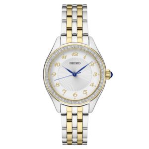 Ladies+Essentials+Crystal+Gold+%26+Silver-Tone+SS+Watch+White+Dial