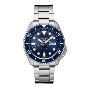 Mens+Seiko+5+Sport+Automatic+Silver-Tone+Stainless+Steel+Watch+Blue+Dial