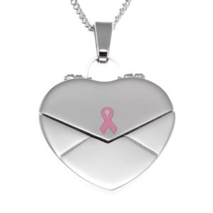 Joyful+Sentiments+Pink+Ribbon+Heart+Locket+Pendant+Necklace