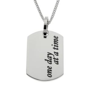 Joyful+Sentiments+One+Day+At+A+Time+Dog+Tag+Pendant+Necklace