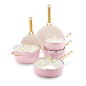 Reserve+Ceramic+Nonstick+10pc+Cookware+Set+Blush