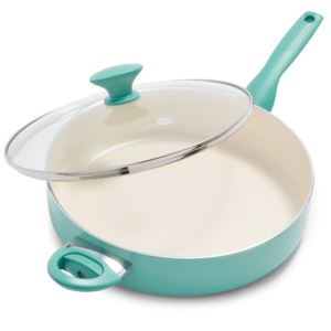 Rio+qt+Ceramic+Nonstick+Saute+Pan+w+Lid+Turquoise