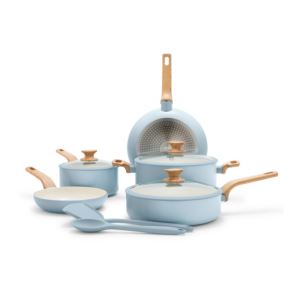 Essence+Ceramic+Nonstick+pc+Cookware+Set+Blue+Haze