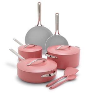 Nova+10pc+Ceramic+Nonstick+Cookware+Set+Coral