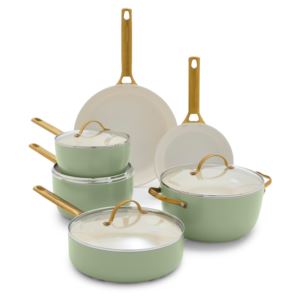 Reserve+Ceramic+Nonstick+10pc+Cookware+Set+Sage