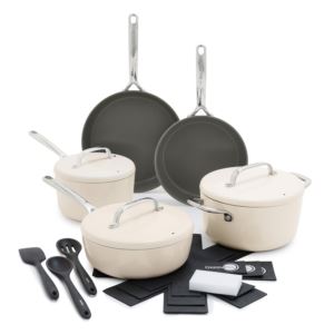 GP5+Hard-Anodized+15pc+Ceramic+Nonstick+Cookware+Set+Cloud+Cream