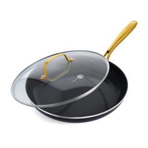 Studio+Ceramic+Nonstick+12%22+Fry+Pan+w%2F+Lid+Black