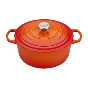 5.5qt+Signature+Cast+Iron+Round+Dutch+Oven+Flame