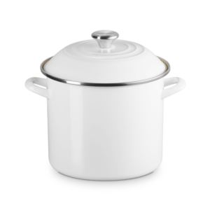 qt+Enamel+on+Steel+Covered+Stockpot+White
