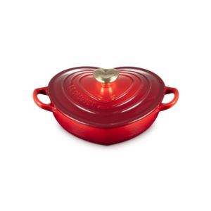 Shallow+Heart++Cast+Iron+Cocotte+w%2F+Heart+Knob+Cerise