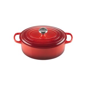 5qt+Signature+Cast+Iron+Oval+Dutch+Oven+Cerise