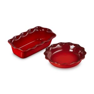 Set+of+2+Heritage+Fluted+Pie+Dish+and+Fluted+Loaf+Pan+Cerise