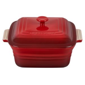 3qt+Stoneware+Covered+Square+Casserole+Cerise