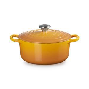 4.5qt+Signature+Cast+Iron+Round+Dutch+Oven+Nectar