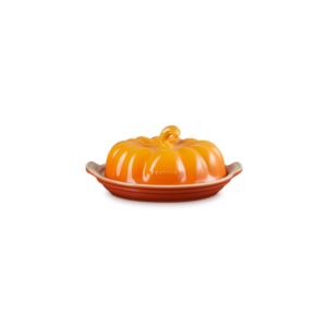 Oval+Stoneware+Covered+Pumpkin+Butter+Dish+Persimmon