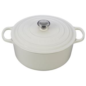qt+Signature+Cast+Iron+Round+Dutch+Oven+White