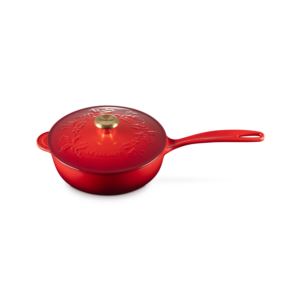 2.25qt+Holly+Collection+Cast+Iron+Saucier+Cerise