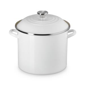 qt+Enamel+on+Steel+Classic+Stockpot+w+Lid+White