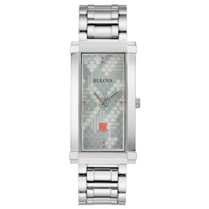 Ladies%27+Pattern+%23106+Silver-Tone+Stainless+Steel+Rectangular+Watch+Gray+Dial