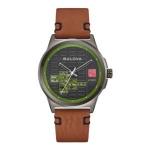 Mens+Kalil+House+Automatic+Gray+Brown+Leather+Strap+Watch+Gray+Dial
