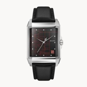 Men%27s+December+Gifts+Black+Leather+Strap+Watch+Black+Geometric+Dial