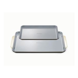 Iconics+Nonstick+Ceramic+Baking+Sheet+Duo+Black%2FGold