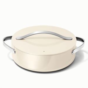 6qt+Nonstick+Ceramic+Rondeau+Pan+w%2F+Lid+Cream