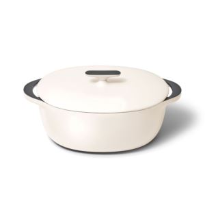 8.5qt+Enameled+Cast+Iron+Oval+Dutch+w%2F+Lid+Cream
