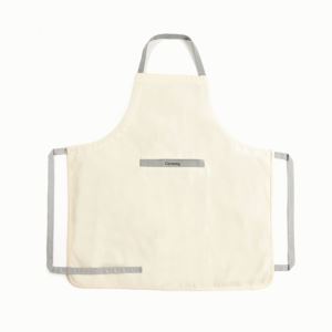 2+Pocket+Linen+Apron+Cream
